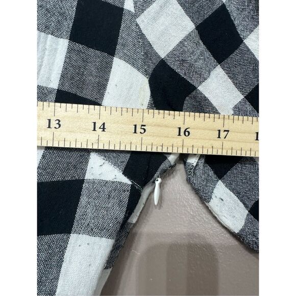 NWOT Jessakae Black & White Plaid Picnic Waist Tie Mini Dress Women's Small - Picture 8 of 13